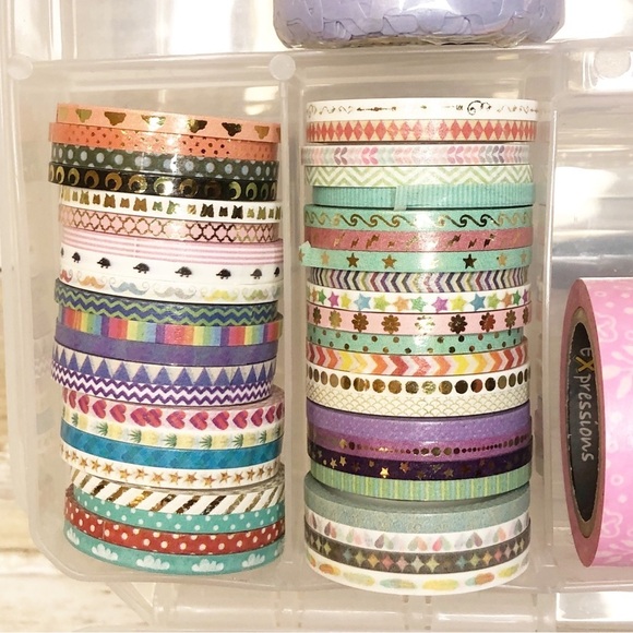 Arts Crafts Journal Supplies Storage Box Washi Tape-Markers-Colored Pencils EUC - Picture 10 of 16